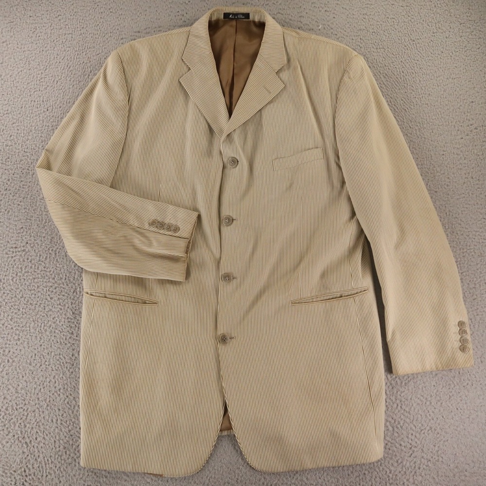 Lineage Jacket XL XLT Beige Brown Rope Twill  Viscose Blazer Sport Coat 48L